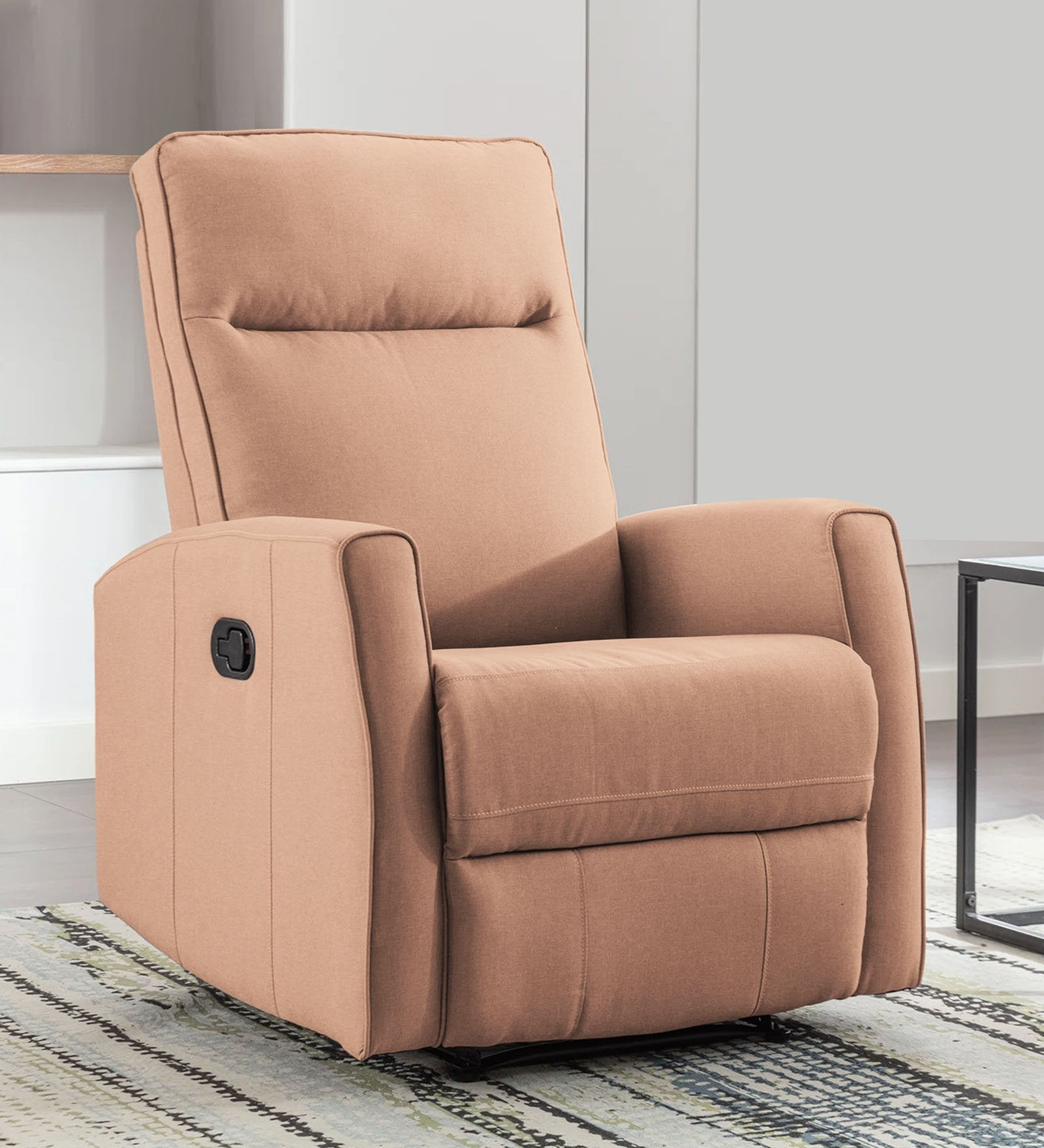 Logan Fabric Manual 1 Seater Recliner In Cosmic Beige Colour