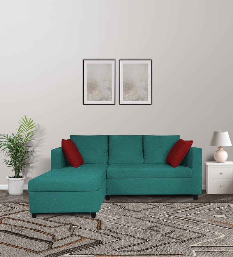 Nebula  RHS  (2+Lounger) Fabric Sectional Sofa - Sea Green