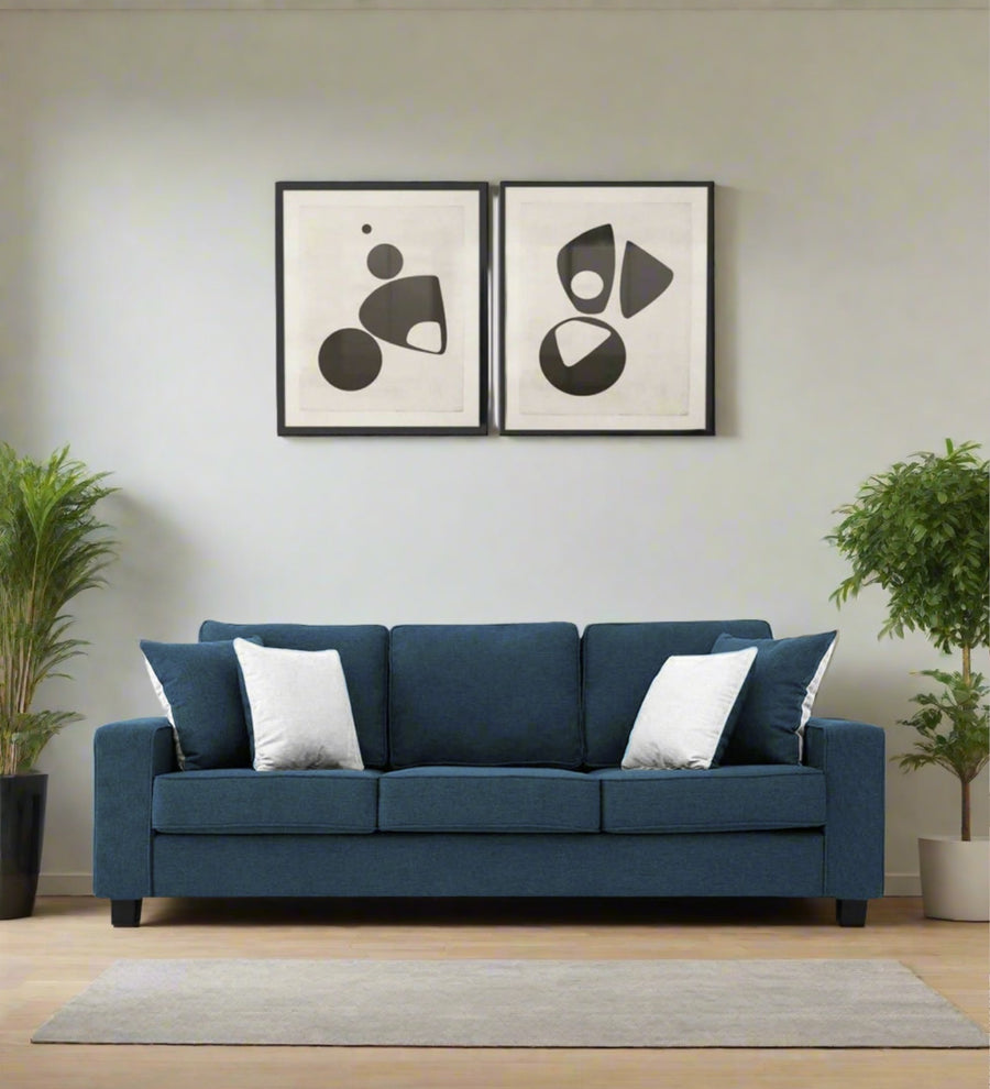 Ladybug 3 Seater Fabric Sofa - Light Blue by Febonic Living