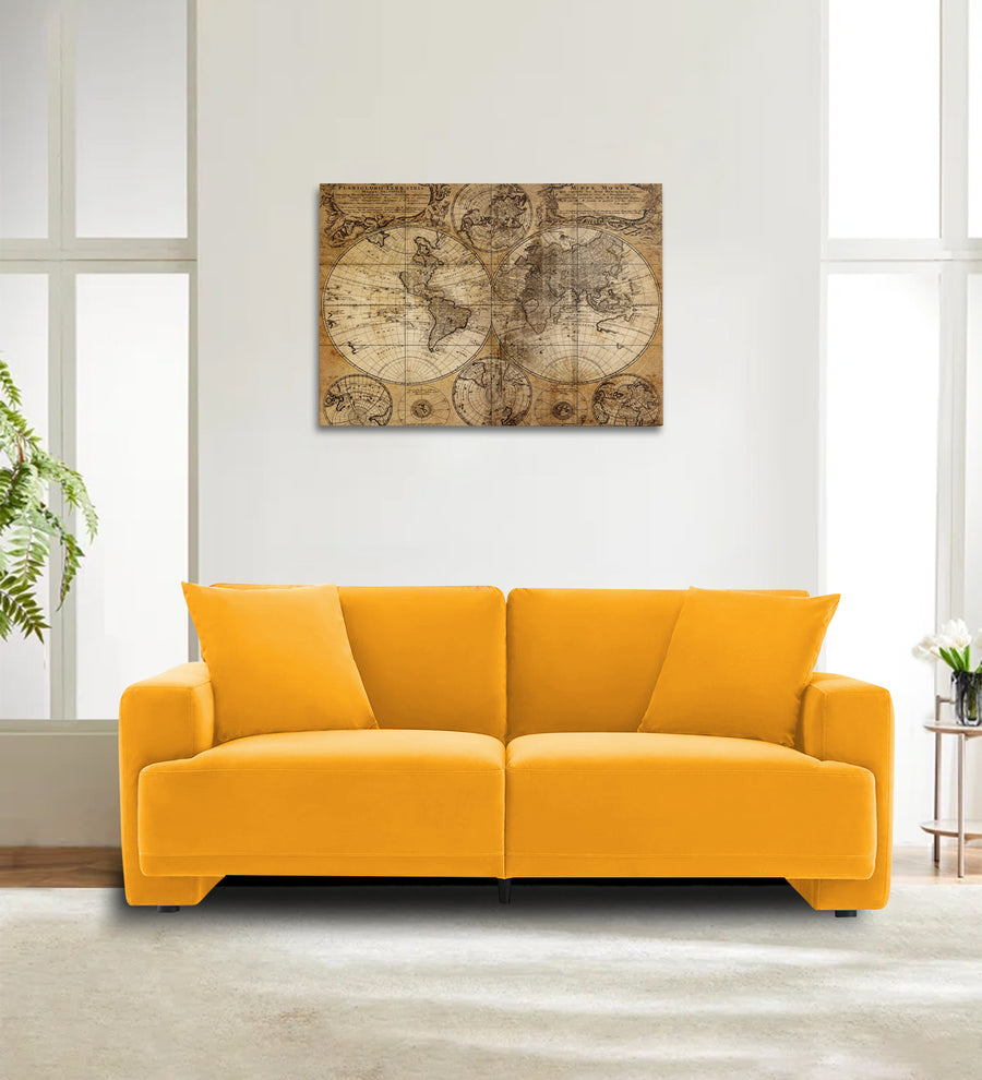 Kosta  2 Seater Velvet Sofa - Safforn Yellow by Febonic Living