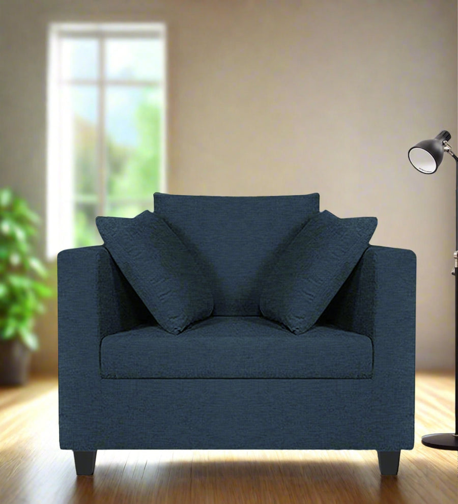 Nuska  1 Seater Fabric Sofa - Light Blue by Febonic Living
