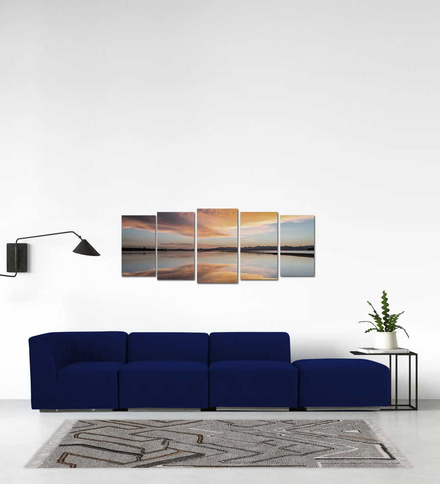 Bufa  RHS Velvet Sectional Sofa - Dark Blue by Febonic Living