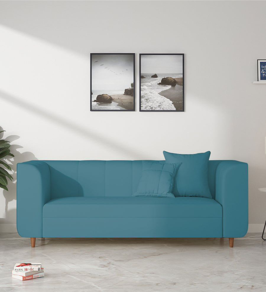Sumo 3 Seater Velvet Sofa - Aqua Blue by Febonic Living