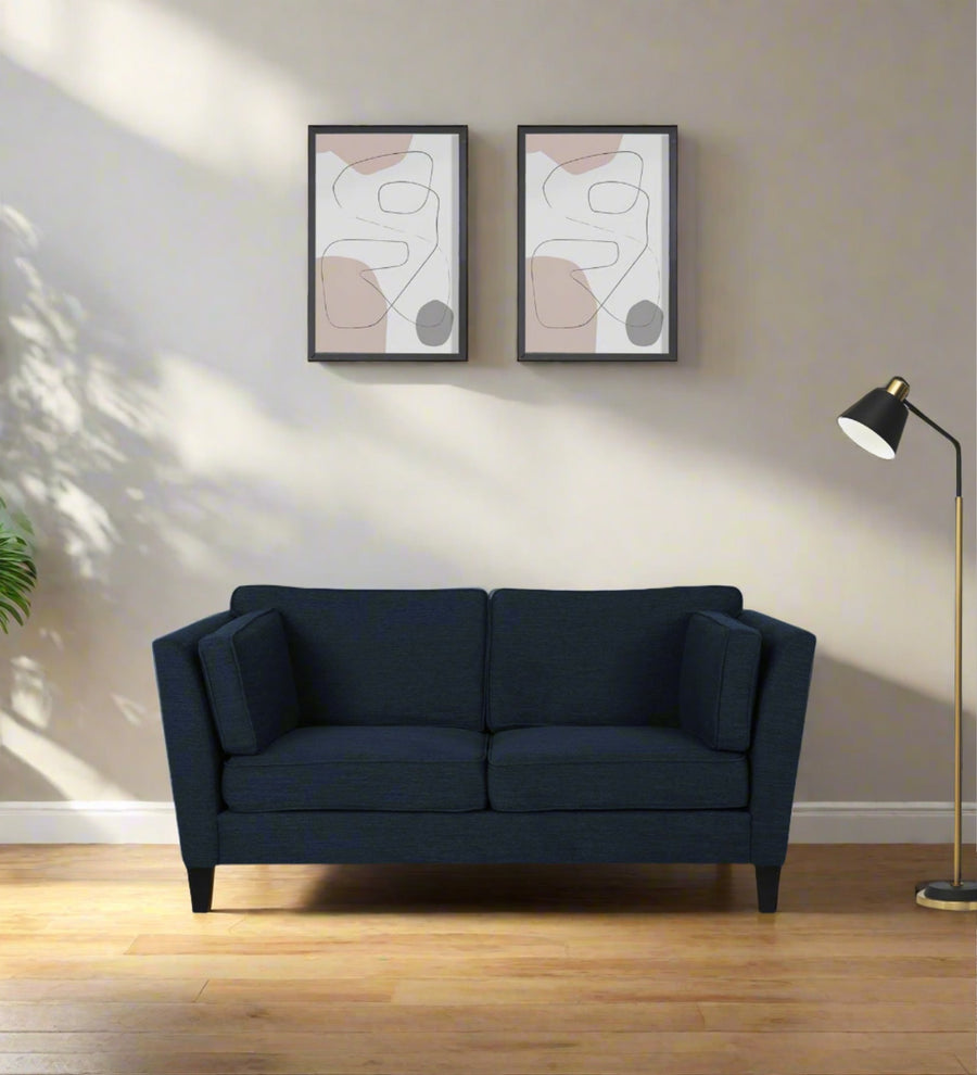 Nigar  2 Seater Fabric Sofa - Denim Blue by Febonic Living