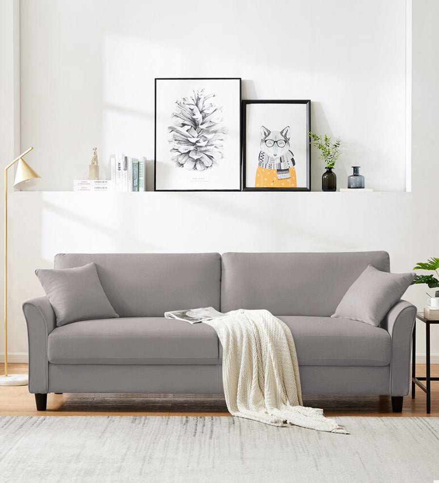 Daroo 3 Seater Velvet Sofa - Pearl Grey by Febonic Living