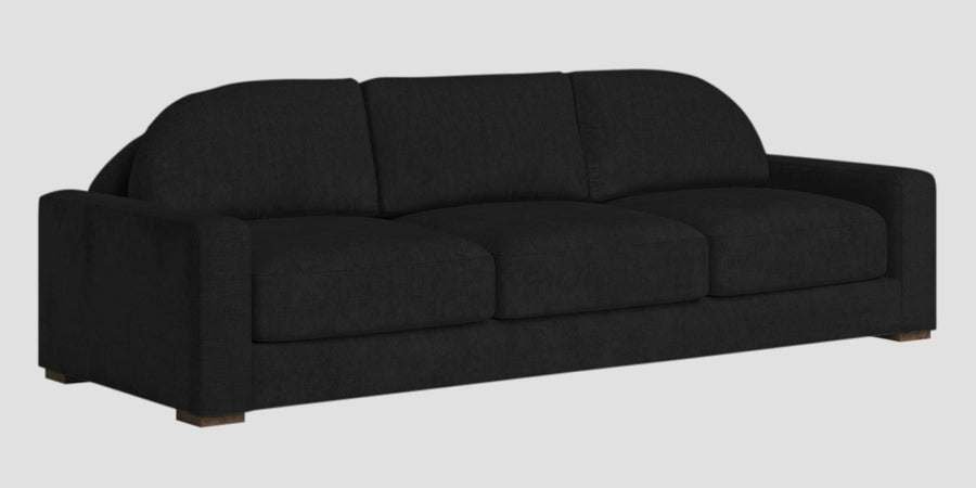 Dara Fabric 3 Seater Sofa In Zed Black Colour - Febonic Living
