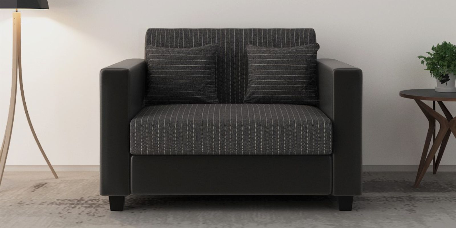 Baley Fabric 2 Seater Sofa in Lama Black Colour
