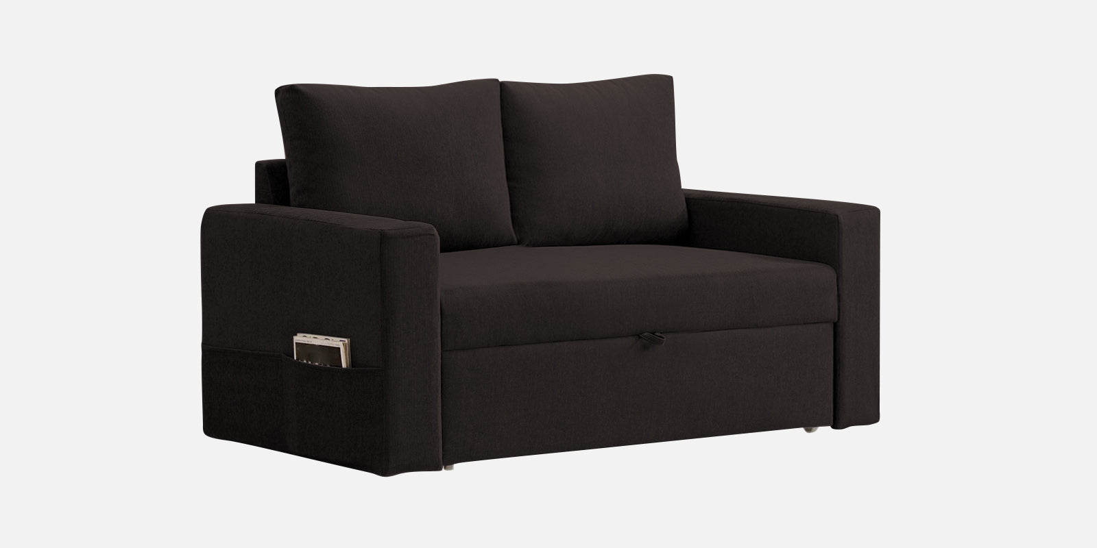 Kara Fabric 2 Seater Pull Out Sofa Cum Bed in Cara Brown Colour