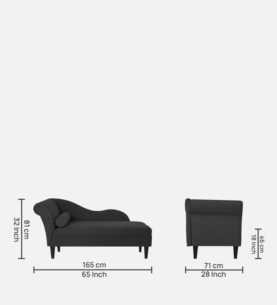 Rana Velvet Rhs Chaise Lounger In Hory Grey Colour - Febonic Living