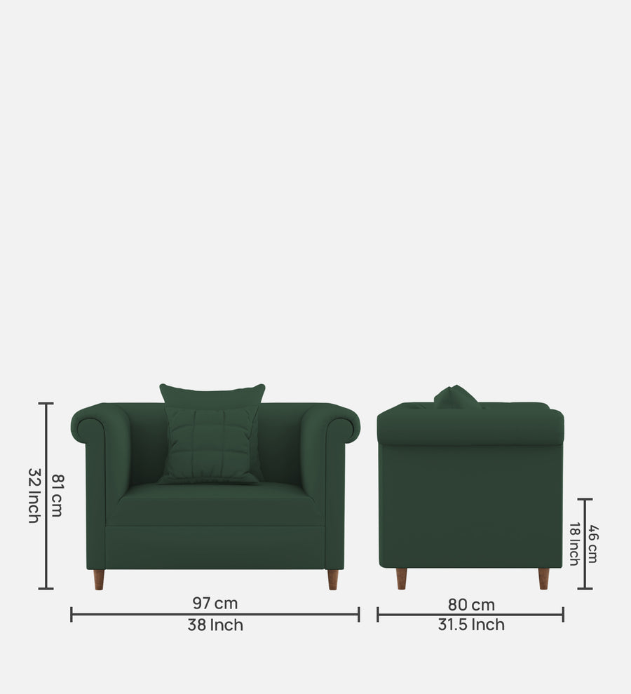 Rubi Velvet 1 Seater Sofa In Amazon Green Colour - Febonic Living