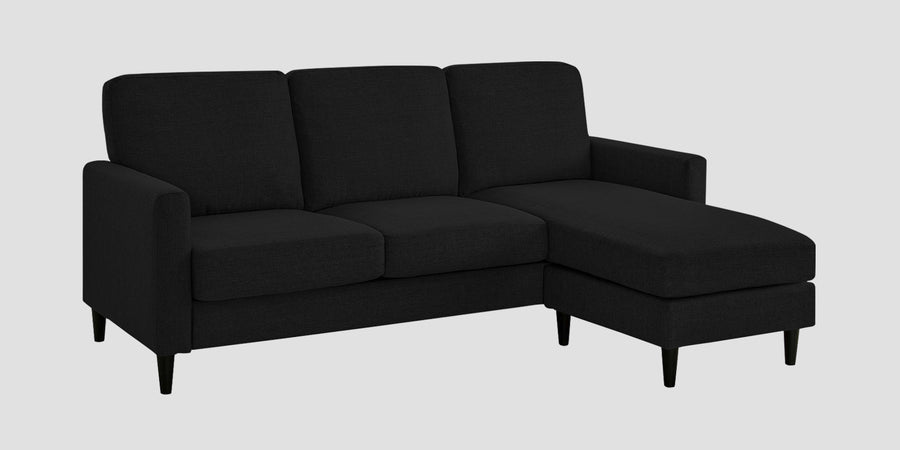 Romie Fabric Lhs Sectional Sofa 2 Lounger In Zed Black Colour - Febonic Living