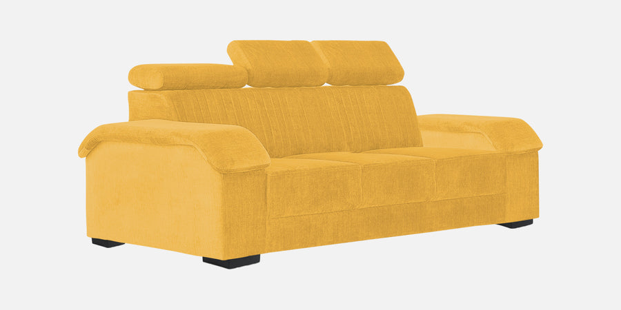 Draco Fabric 3 Seater Sofa In Bold Yellow Colour - Febonic Living