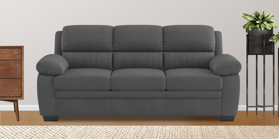Cantaberry Velvet 3 Seater Sofa In Davy Grey Colour - Febonic Living