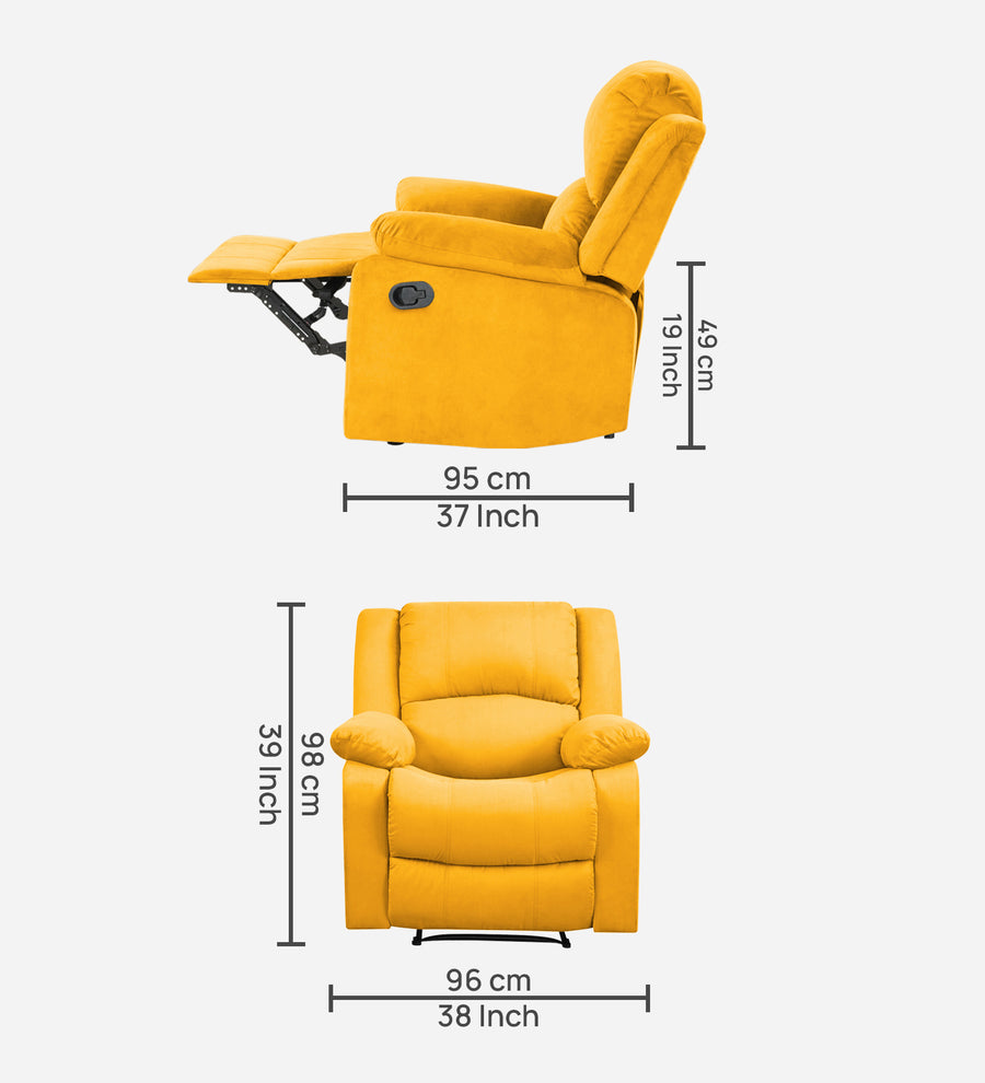 Henry Fabric 1 Seater Motorized Recliner In Bold Yellow Colour - Febonic Living