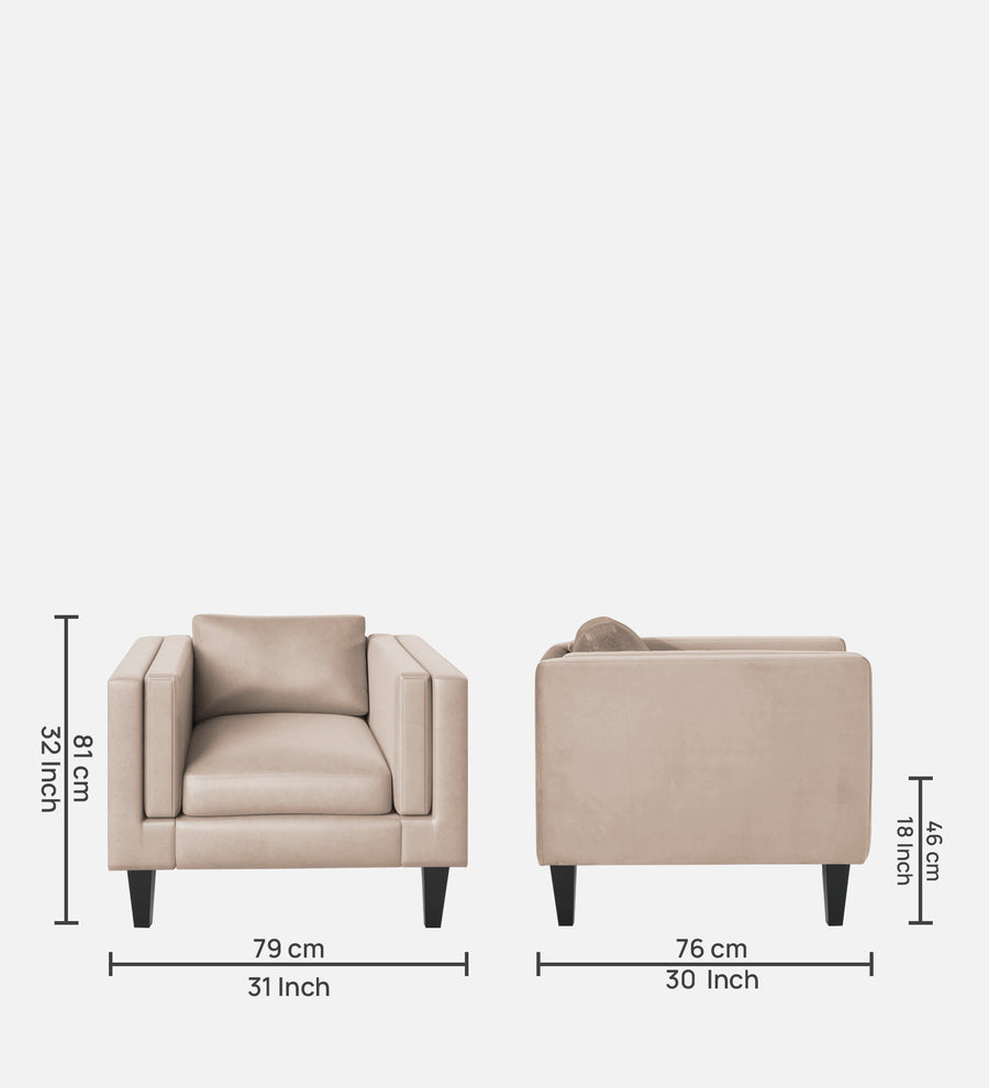 Jasper Velvet 1 Seater Sofa In Camel Beige Colour - Febonic Living
