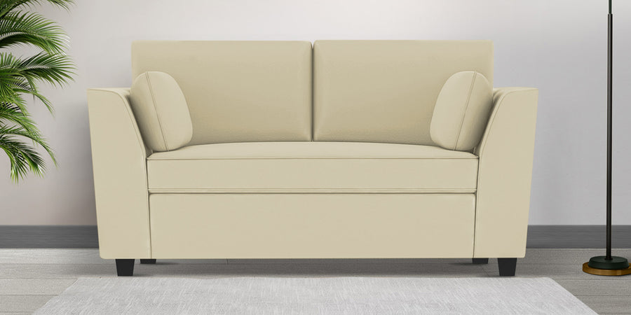 Bristo Velvet 2 Seater Sofa In Warm White Colour With Storage - Febonic Living