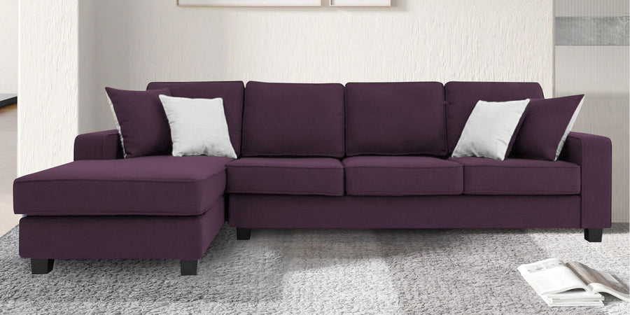 Ladybug Fabric Rhs Sectional Sofa 3 Lounger In Greek Purple Colour - Febonic Living