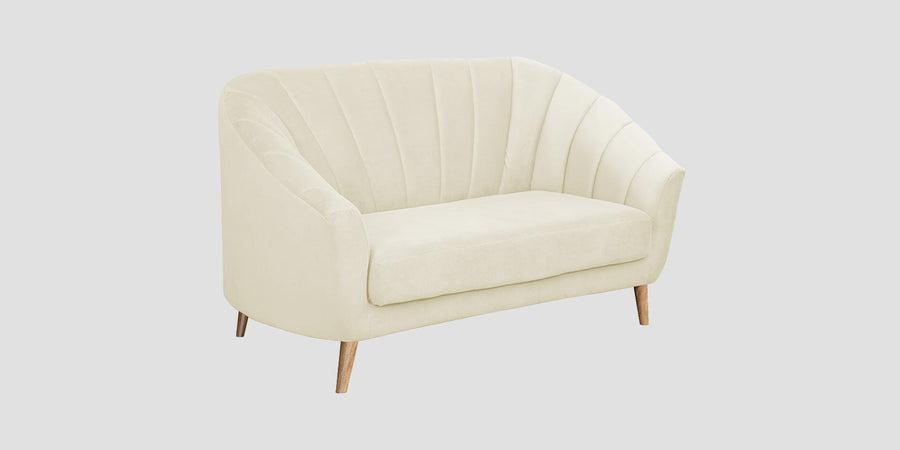 Kaylee Velvet 2 Seater Sofa In Warm White Colour - Febonic Living
