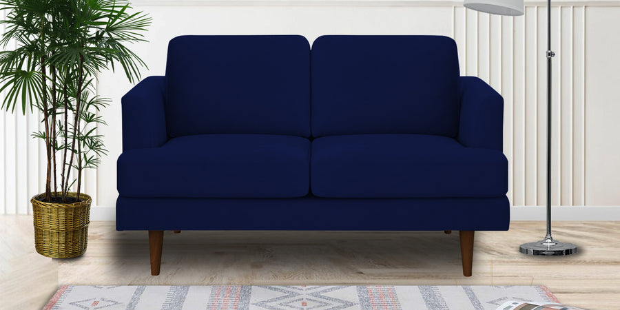 Motra Velvet 2 Seater Sofa In Indigo Blue Colour - Febonic Living
