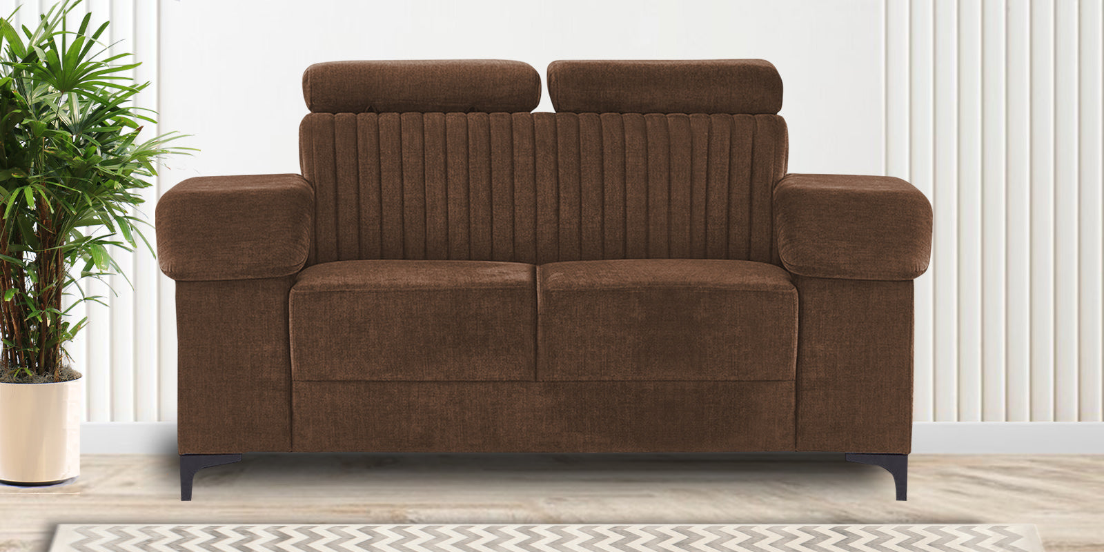 Draco Fabric 2 Seater Sofa in Chestnut Brown Colour