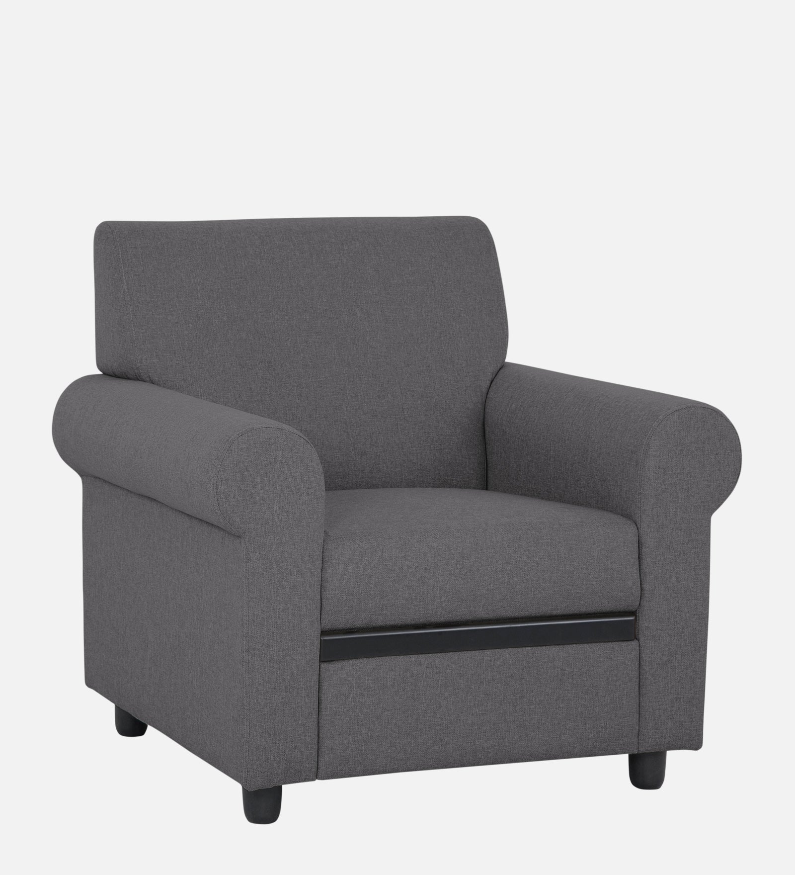 Ribby Fabric 1 Seater Sofa in Sudo Grey Colour