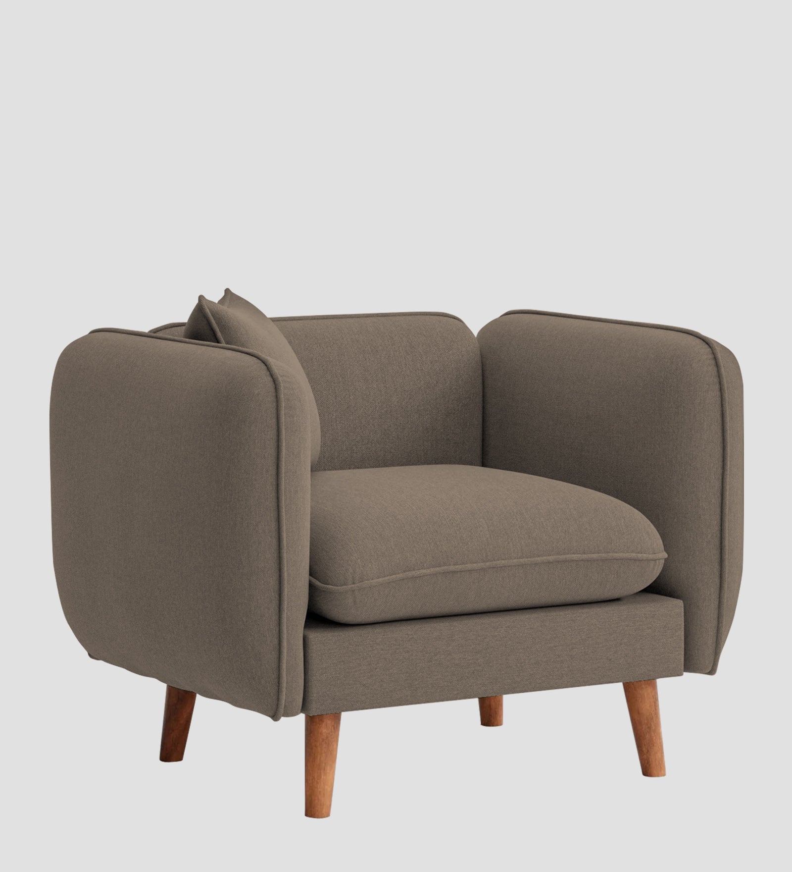 Reva Fabric 1 Seater Sofa In  Hazel Beige Colour - Febonic Living