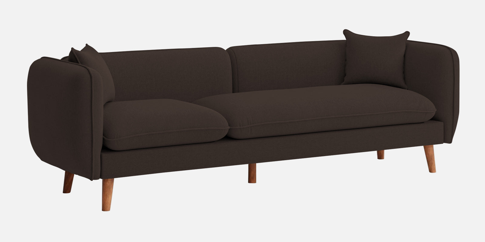 Reva Fabric 3 Seater Sofa In Coco Brown Colour