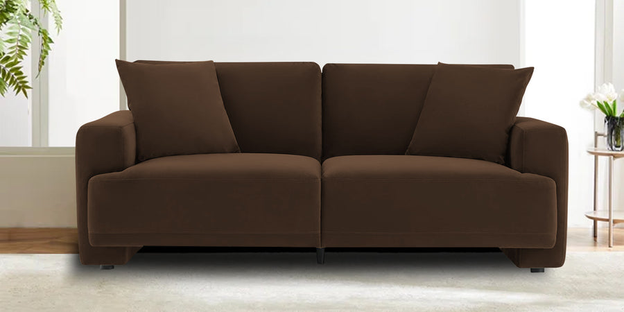 Kosta Velvet 2 Seater Sofa In Cholocate Brown Colour - Febonic Living