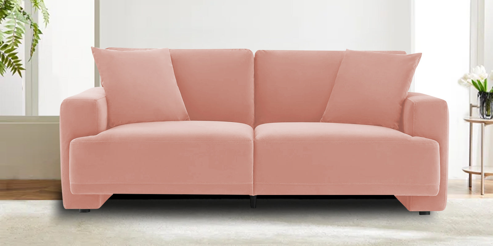 Kosta Velvet 2 Seater Sofa in Blush Pink Colour