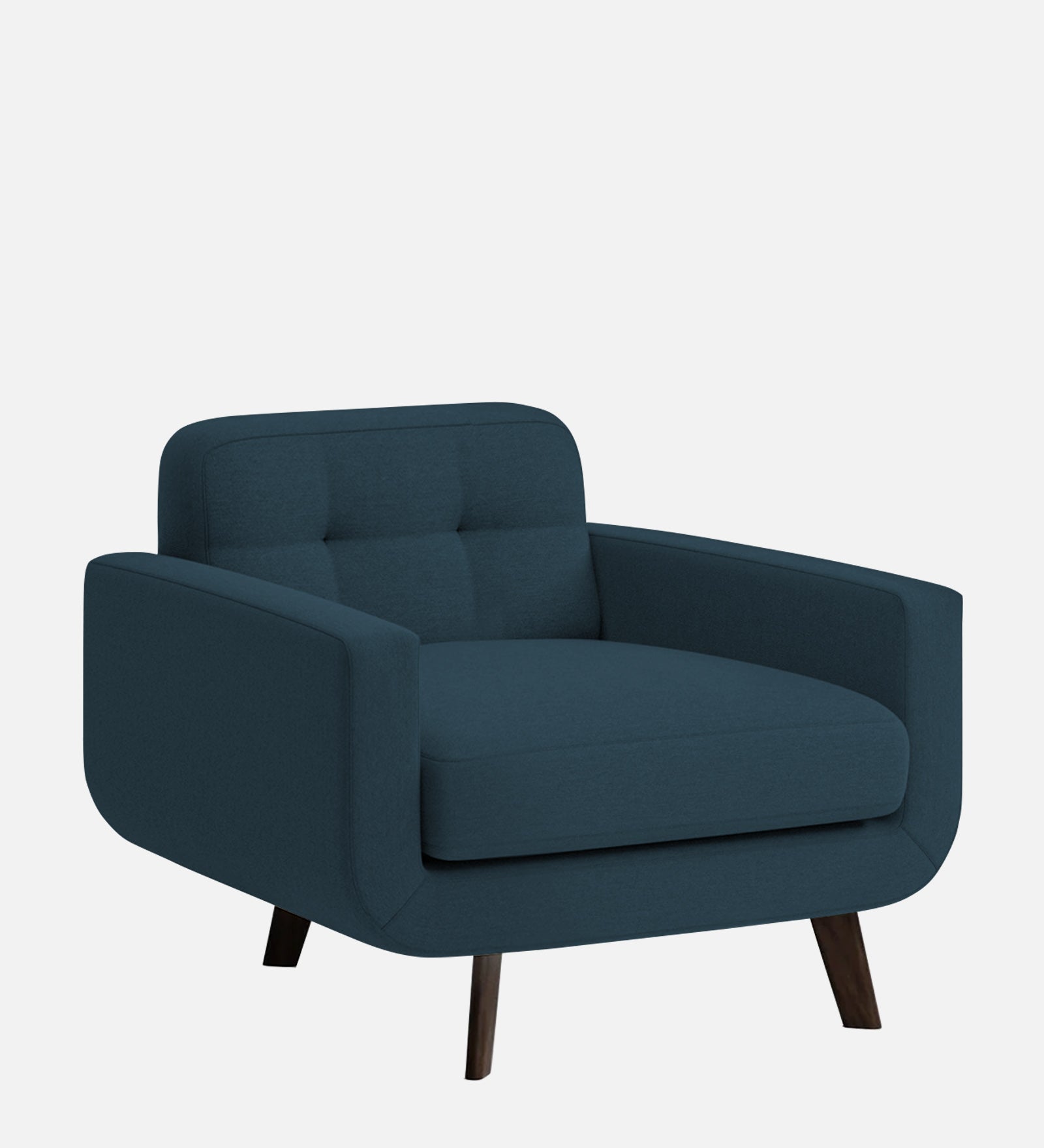 Marsela Fabric 1 Seater Sofa in Cool Blue Colour