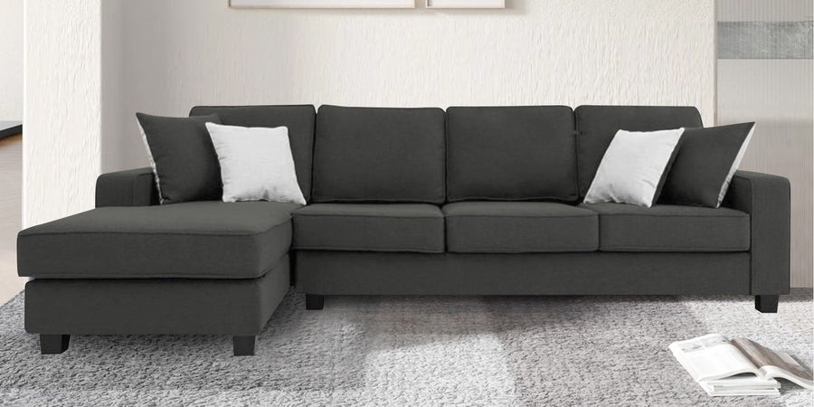 Ladybug Fabric Rhs Sectional Sofa 3 Lounger In Charcoal Grey Colour - Febonic Living