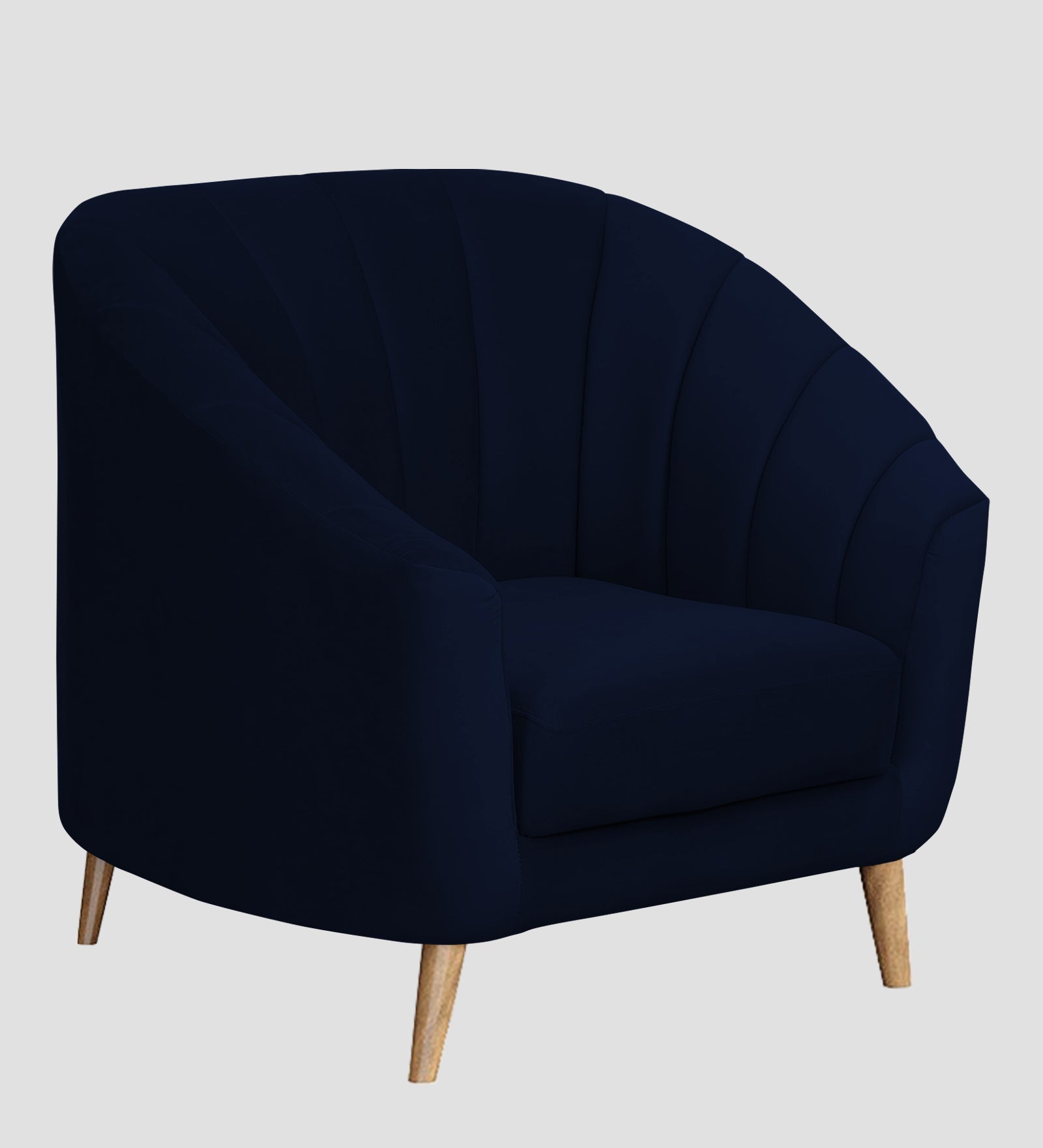 Nancy Velvet 1 Seater Sofa in Dark Blue Colour