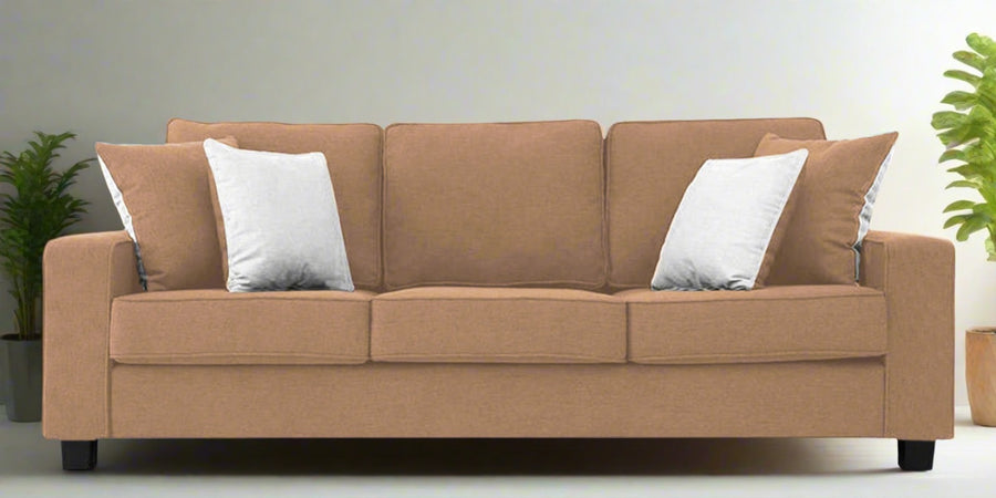 Ladybug Fabric 3 Seater Sofa In Cosmic Beige Colour - Febonic Living