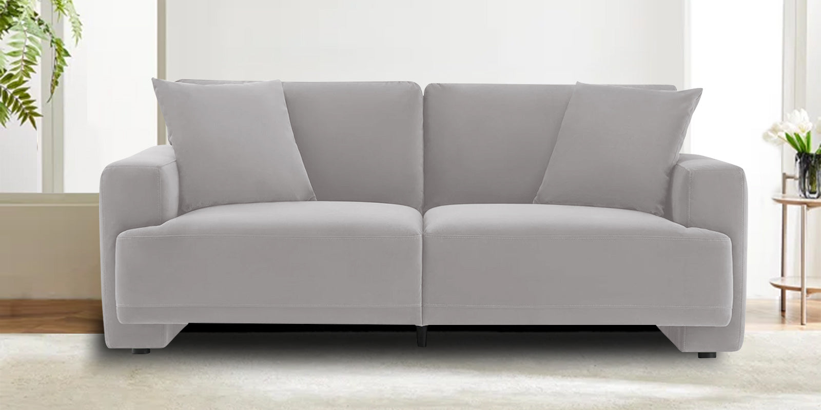 Kosta Velvet 2 Seater Sofa in light grey Colour