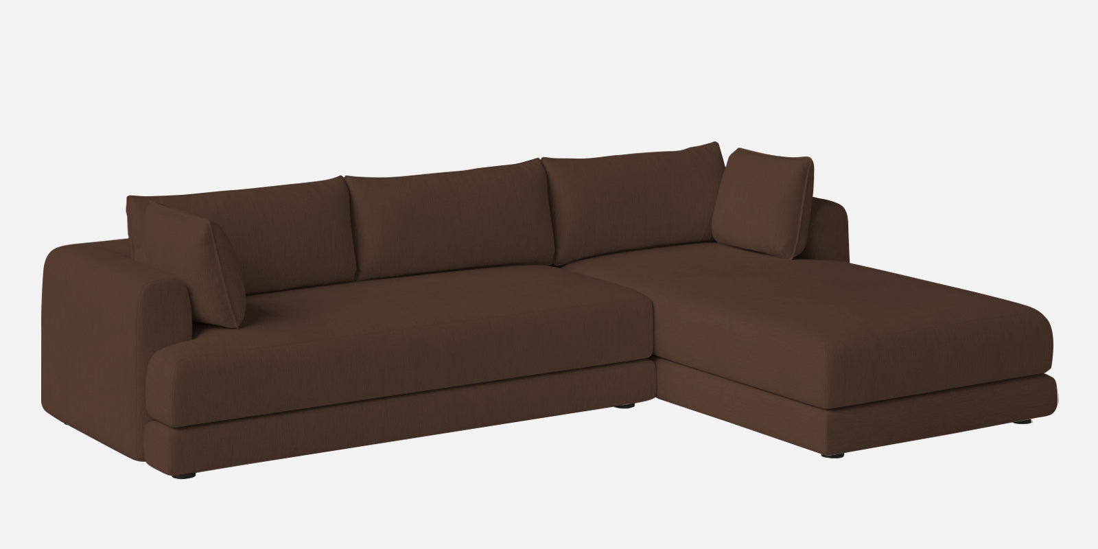 Ziggy Fabric RHS Sectional Sofa (3+Lounger) in Ash Brown Colour