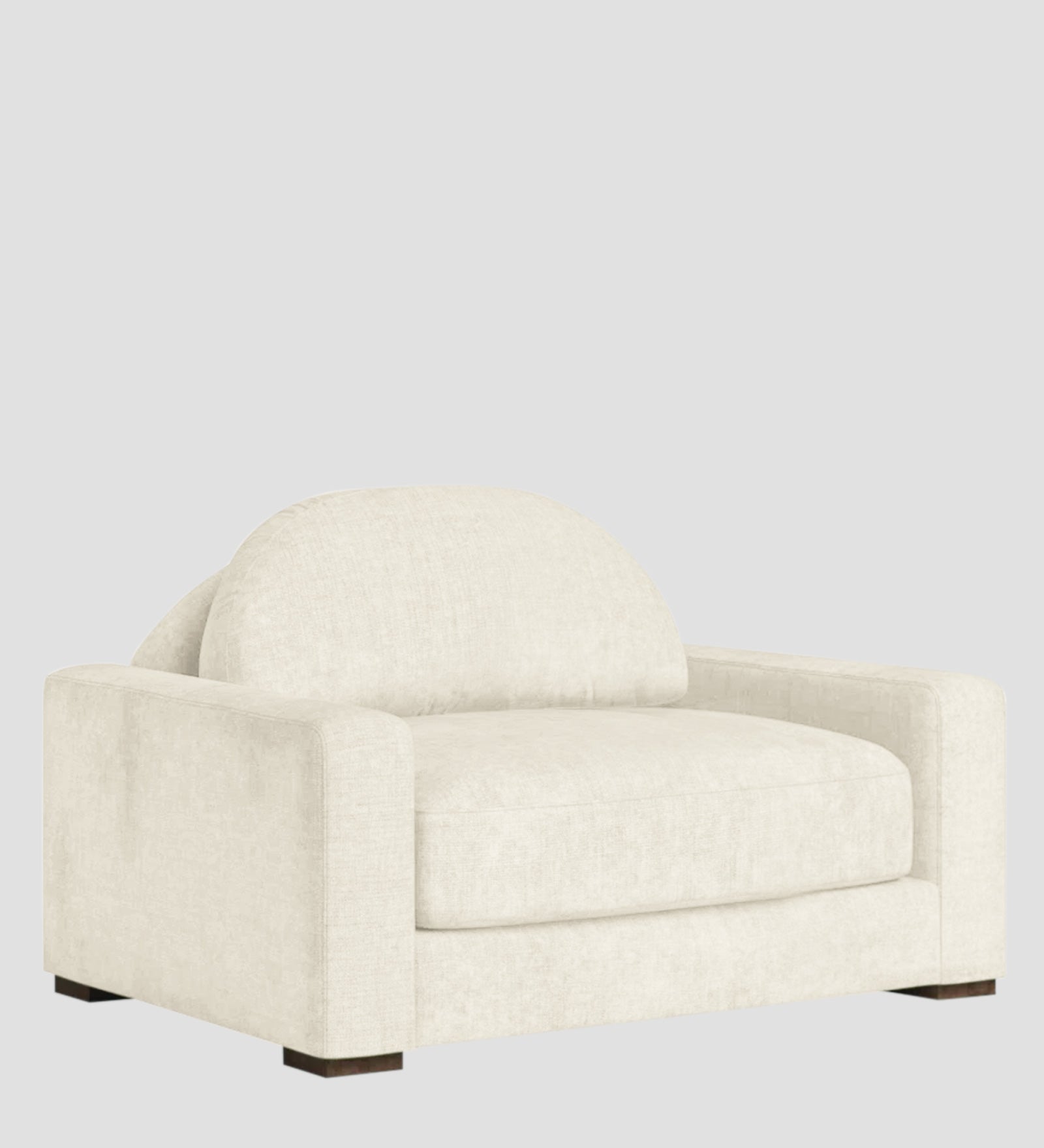 Adara Fabric 1 Seater Sofa In Ivory Cream Colour