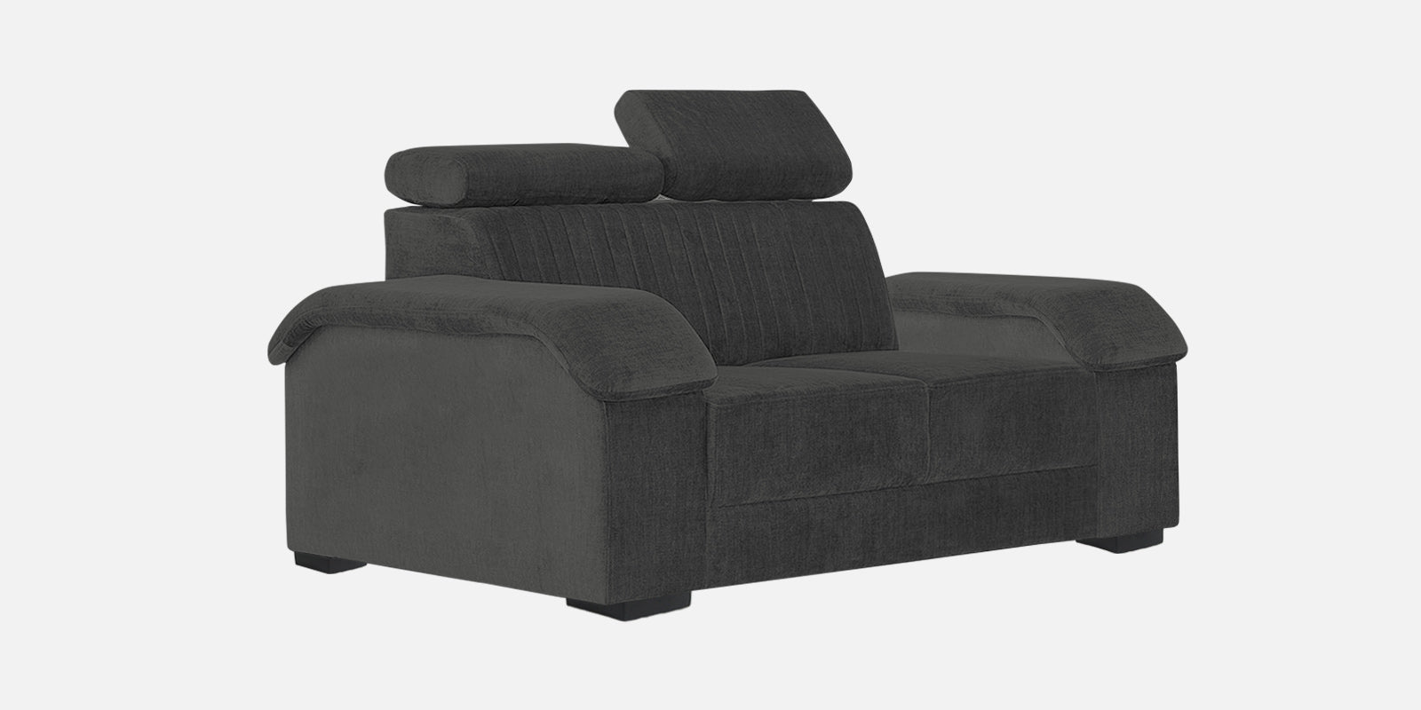 Draco Fabric 2 Seater Sofa In Charcoal Grey Colour