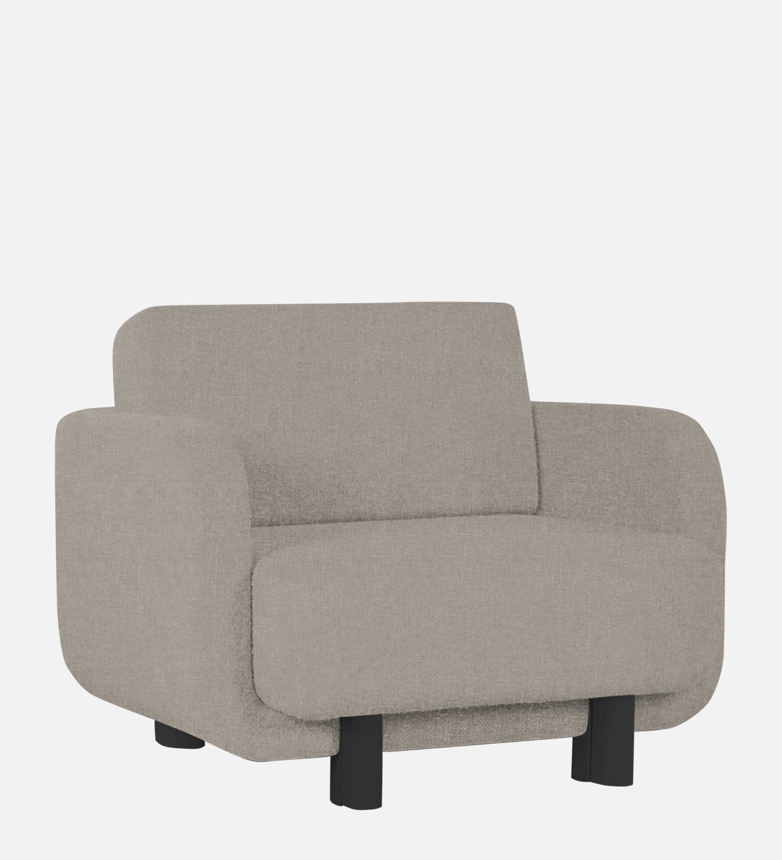 Varu Fabric 1 Seater Sofa In  Ash Grey Colour - Febonic Living