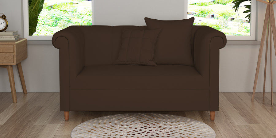 Rubi Velvet 2 Seater Sofa In Chocolate Brown Colour - Febonic Living