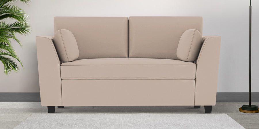 Bristo Velvet 2 Seater Sofa In Camel Beige Colour With Storage - Febonic Living