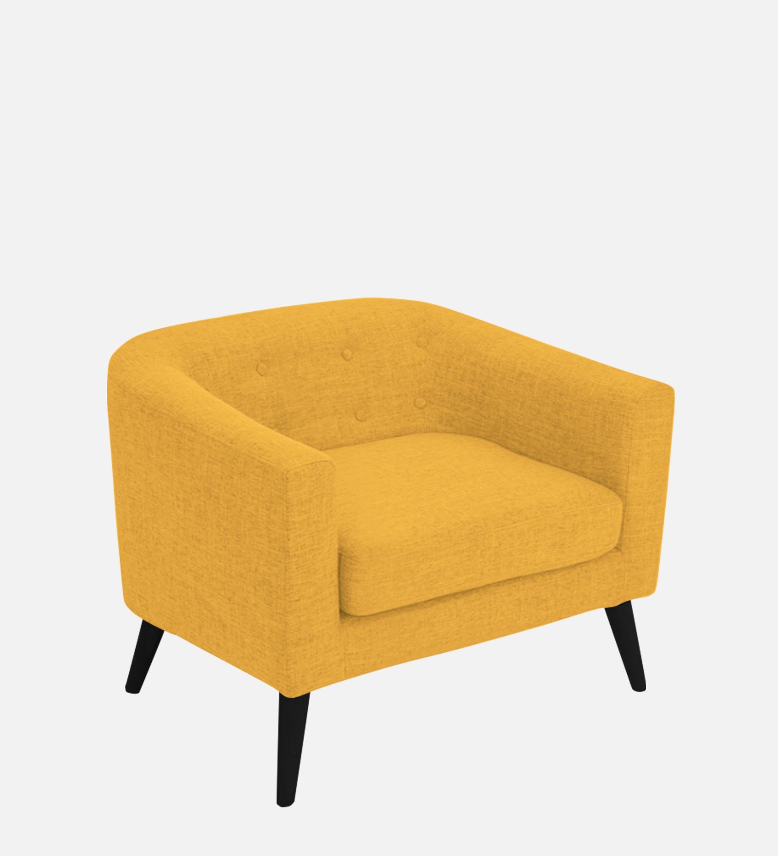 Casper Fabric 1 Seater Sofa in Bold Yellow Colour