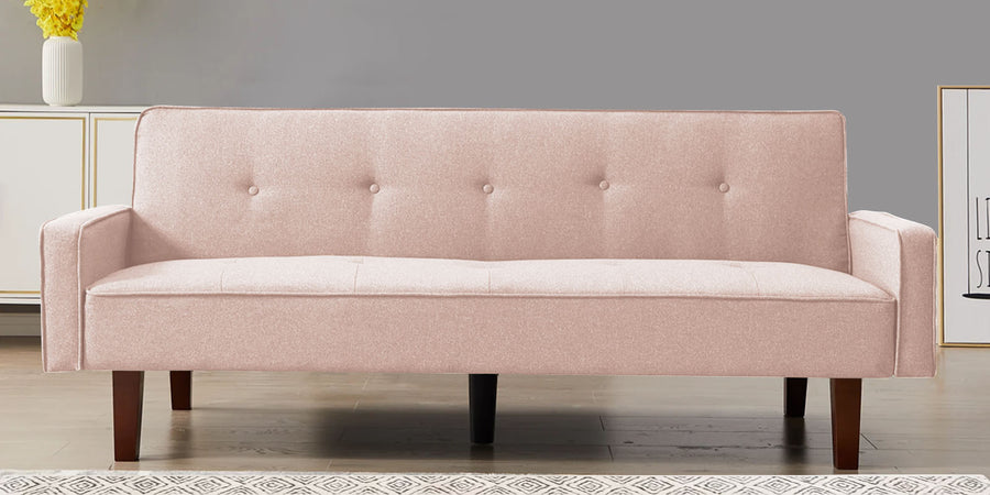 Nebia Fabric 3 Seater Convertible Sofa Cum Bed In Woom Beige Colour - Febonic Living