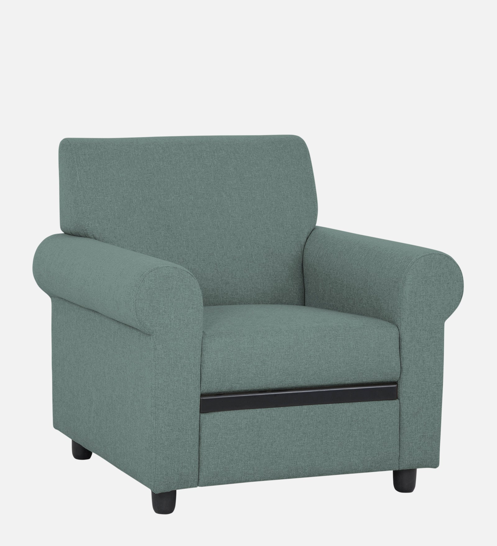 Ribby Fabric 1 Seater Sofa in Suka Blue Colour