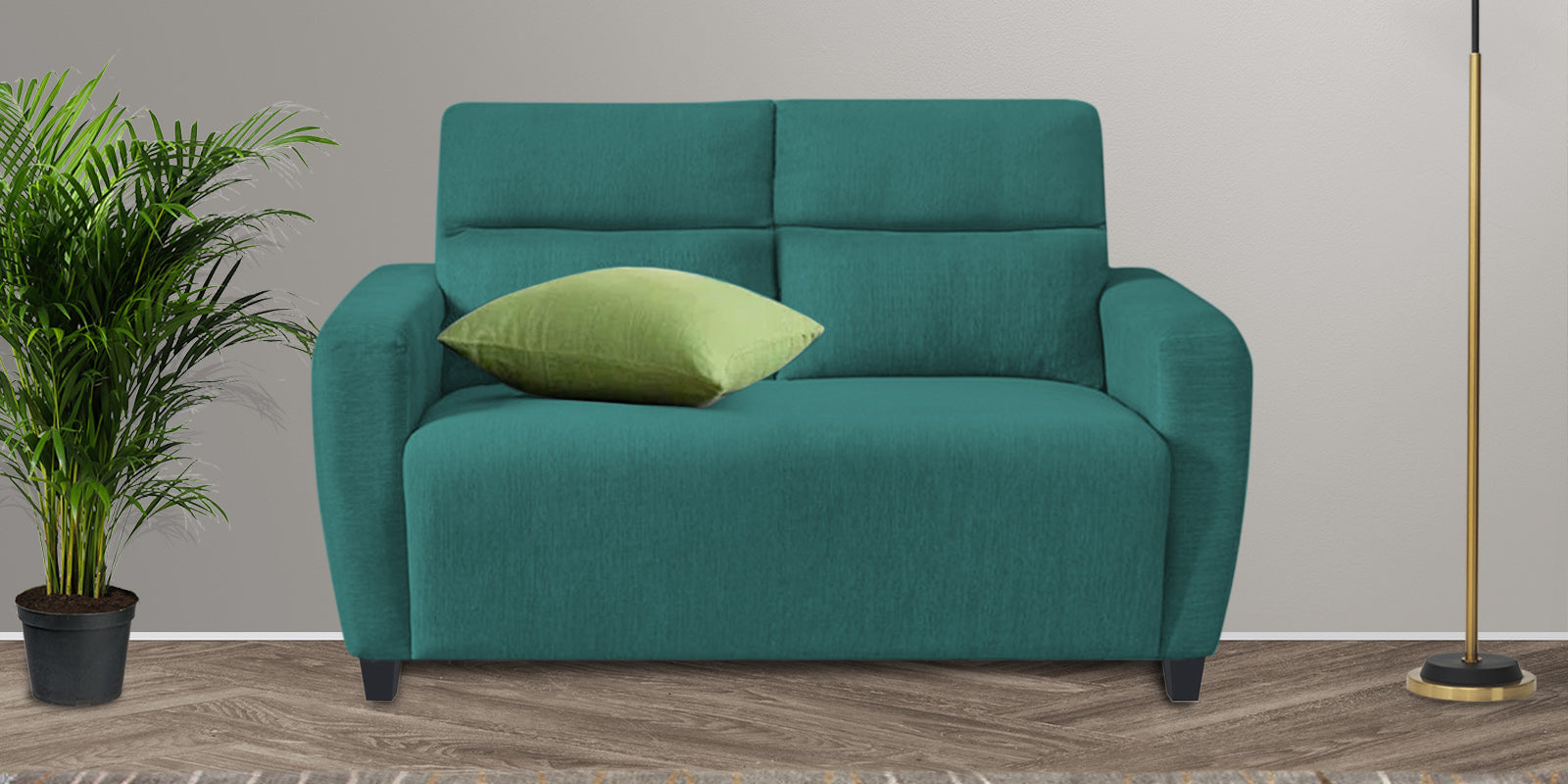 Bakadi Fabric 2 Seater Sofa in Sea green Colour