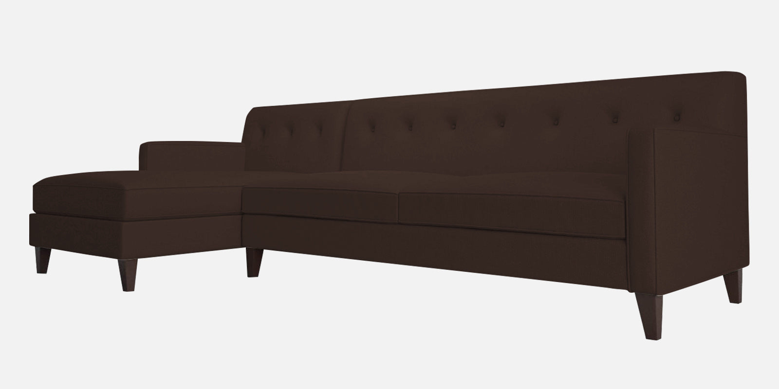 Miller Fabric RHS Sectional Sofa (3+Lounger) in Coffee Brown Colour