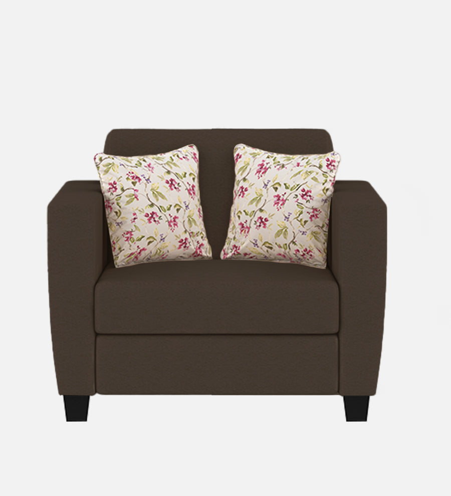 Gozi Fabric 1 Seater Sofa In Coffee Brown Colour - Febonic Living