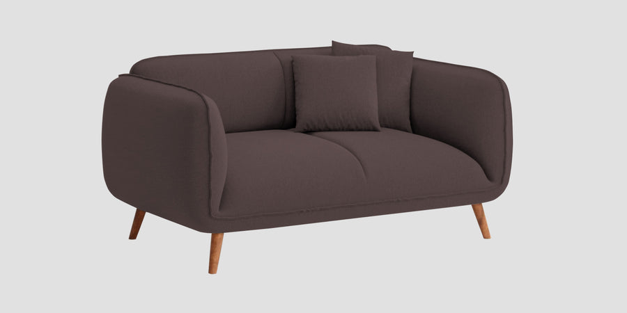 Zia Fabric 2 Seater Sofa In Night Brown Colour - Febonic Living