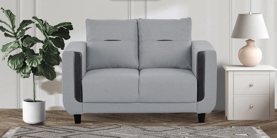 Perry Fabric 2 Seater Sofa In Coin Grey Colour - Febonic Living
