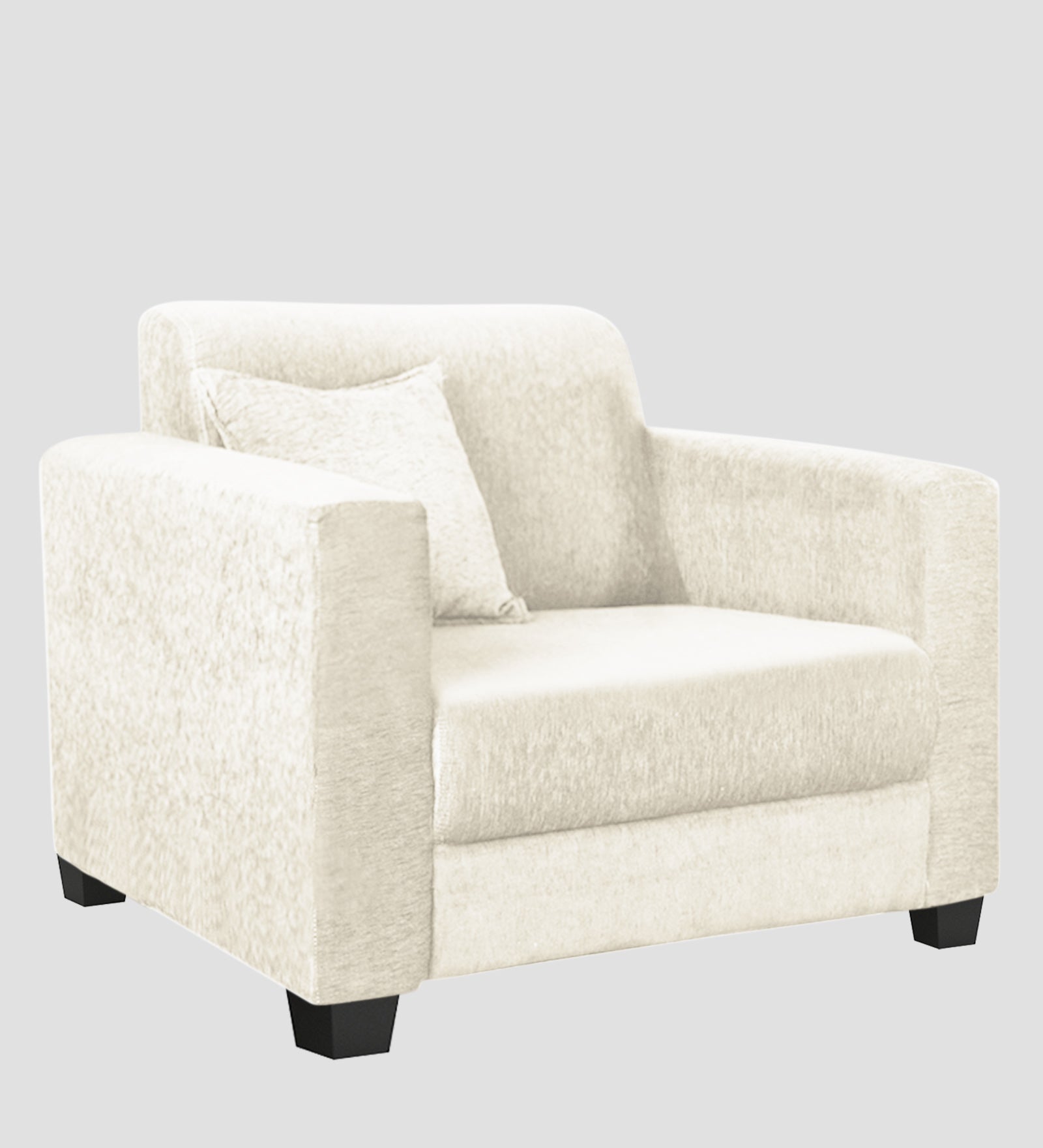 Nebula Fabric 1 Seater Sofa In  Ivory Cream Colour - Febonic Living