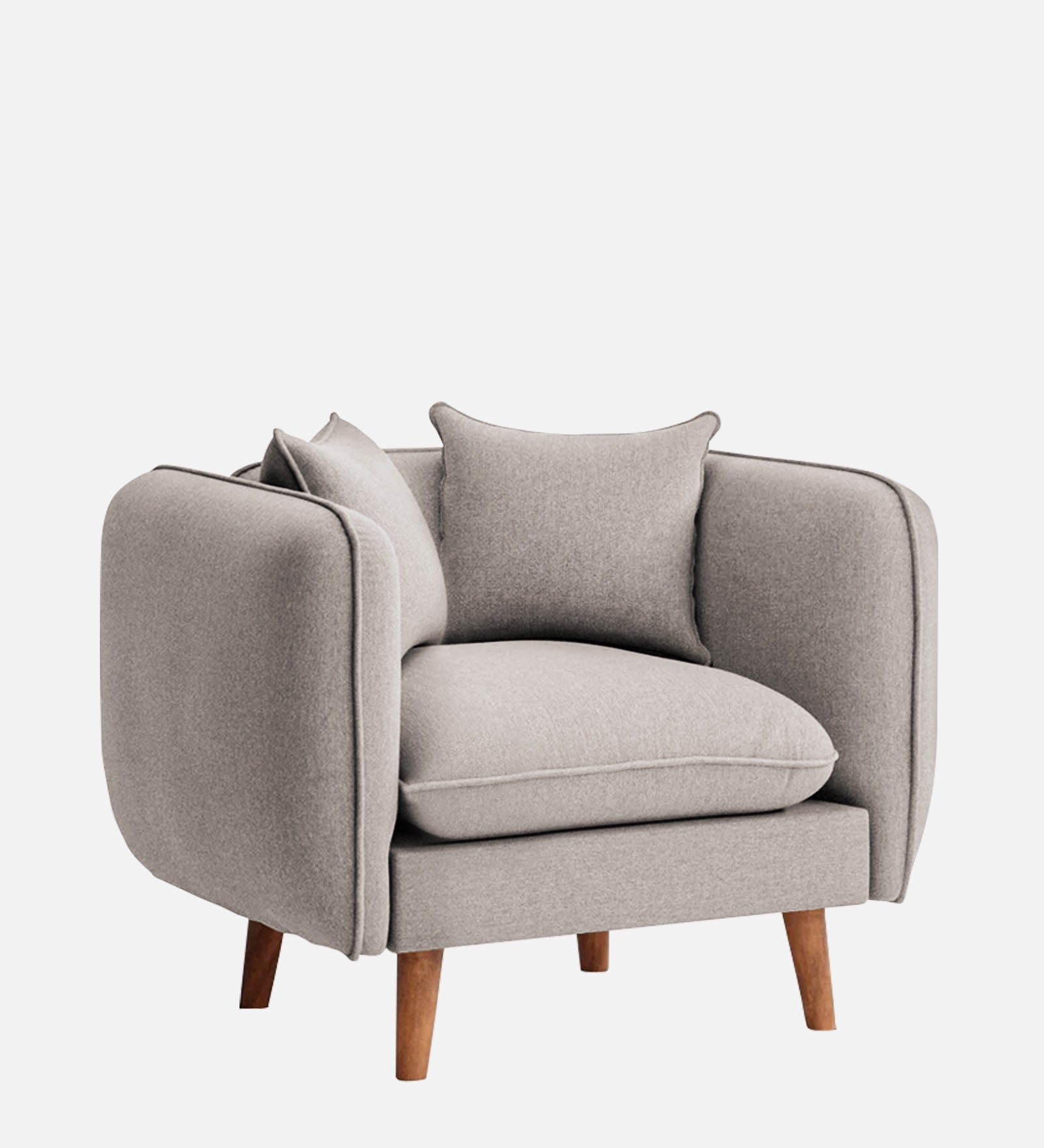 Reva Fabric 1 Seater Sofa In Storm Grey Colour